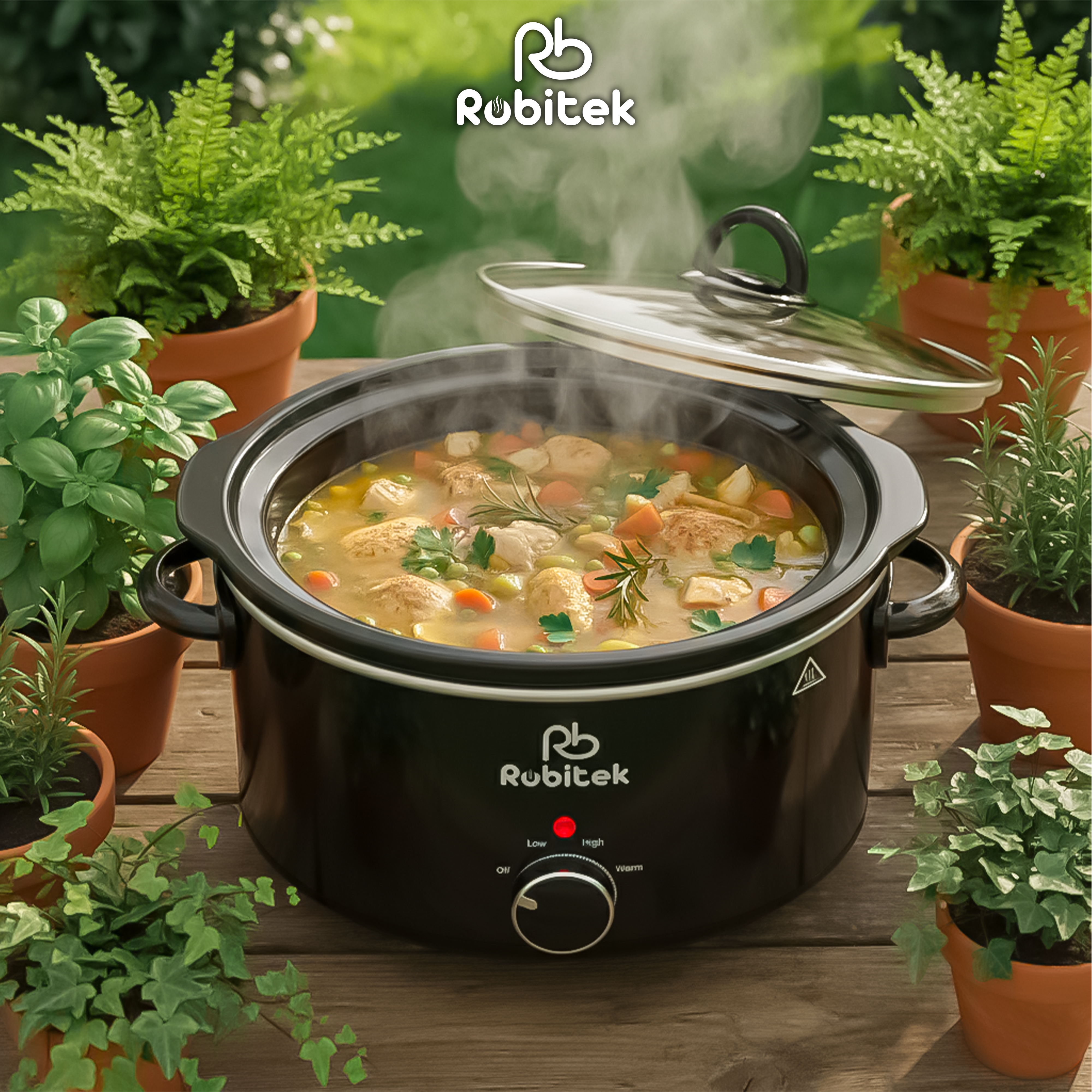 NỒI NẤU CHẬM ROBITEK RB3000 &amp; RB4000 – DUNG TÍCH 3L, 4L – NINH HẦM THỊT TIỆN LỢI, PHÙ HỢP CHO GIA ĐÌNH